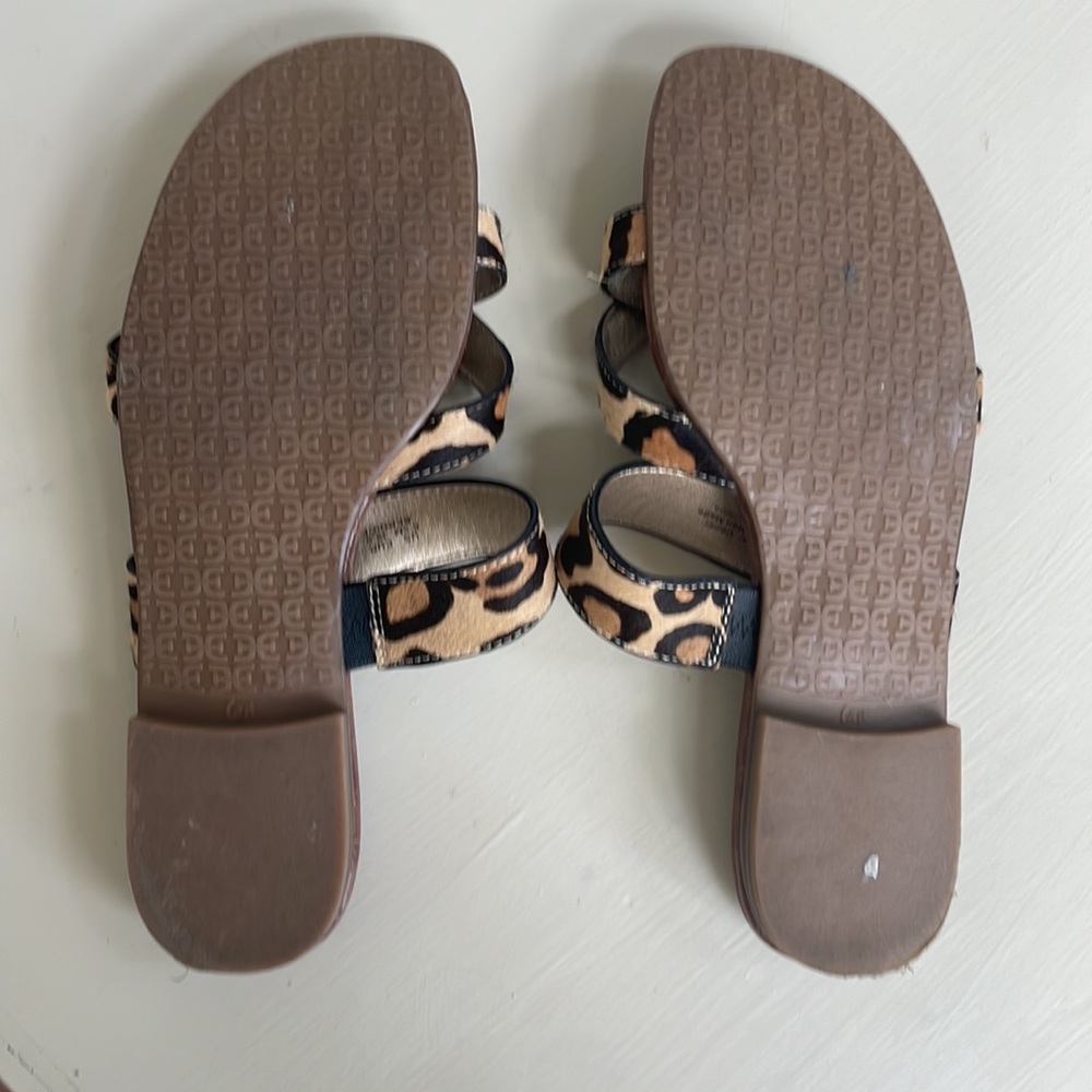 Sam Elderman Leopard Print Strappy Sandals 6.5 - image 5